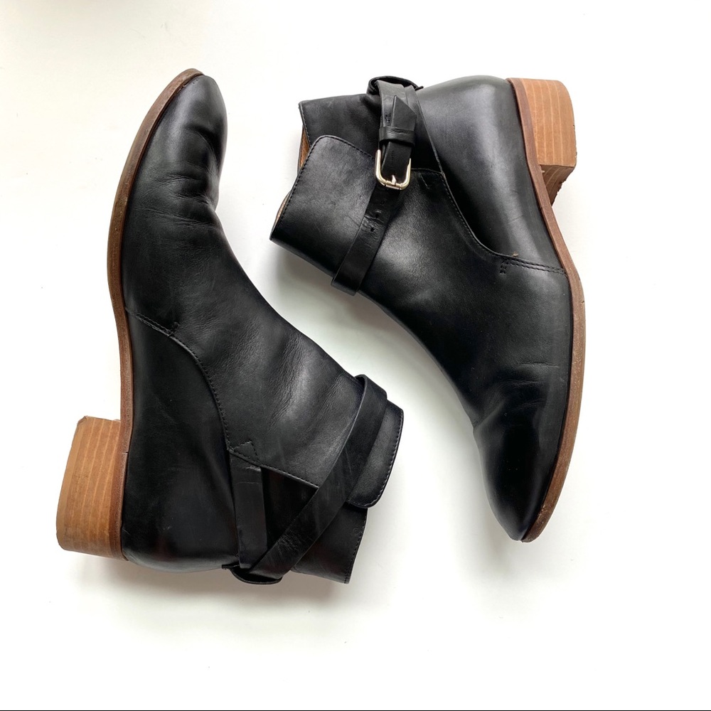 & Other Stories Leather Buckled Ankle Booties